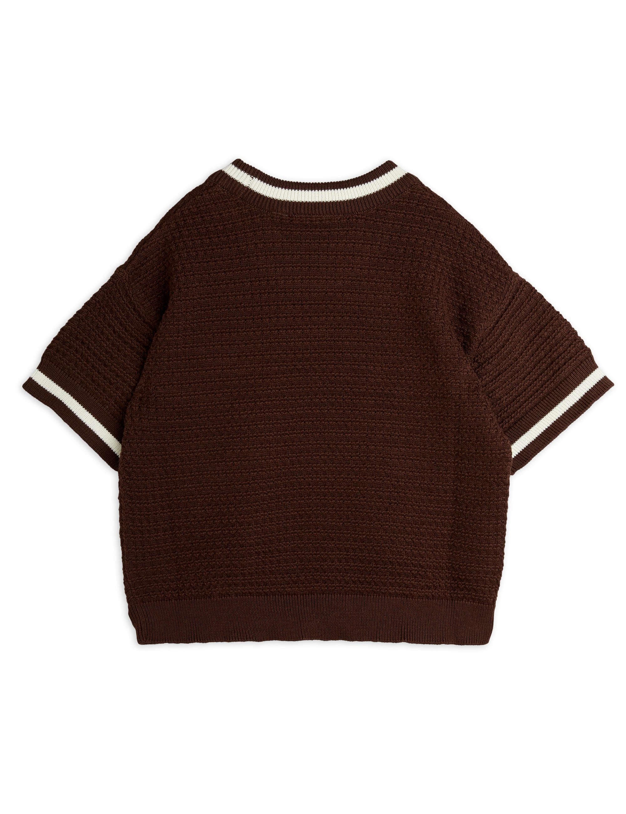 【MINI RODINI ミニロディーニ】   Lizard patch crochet knit ss tee
