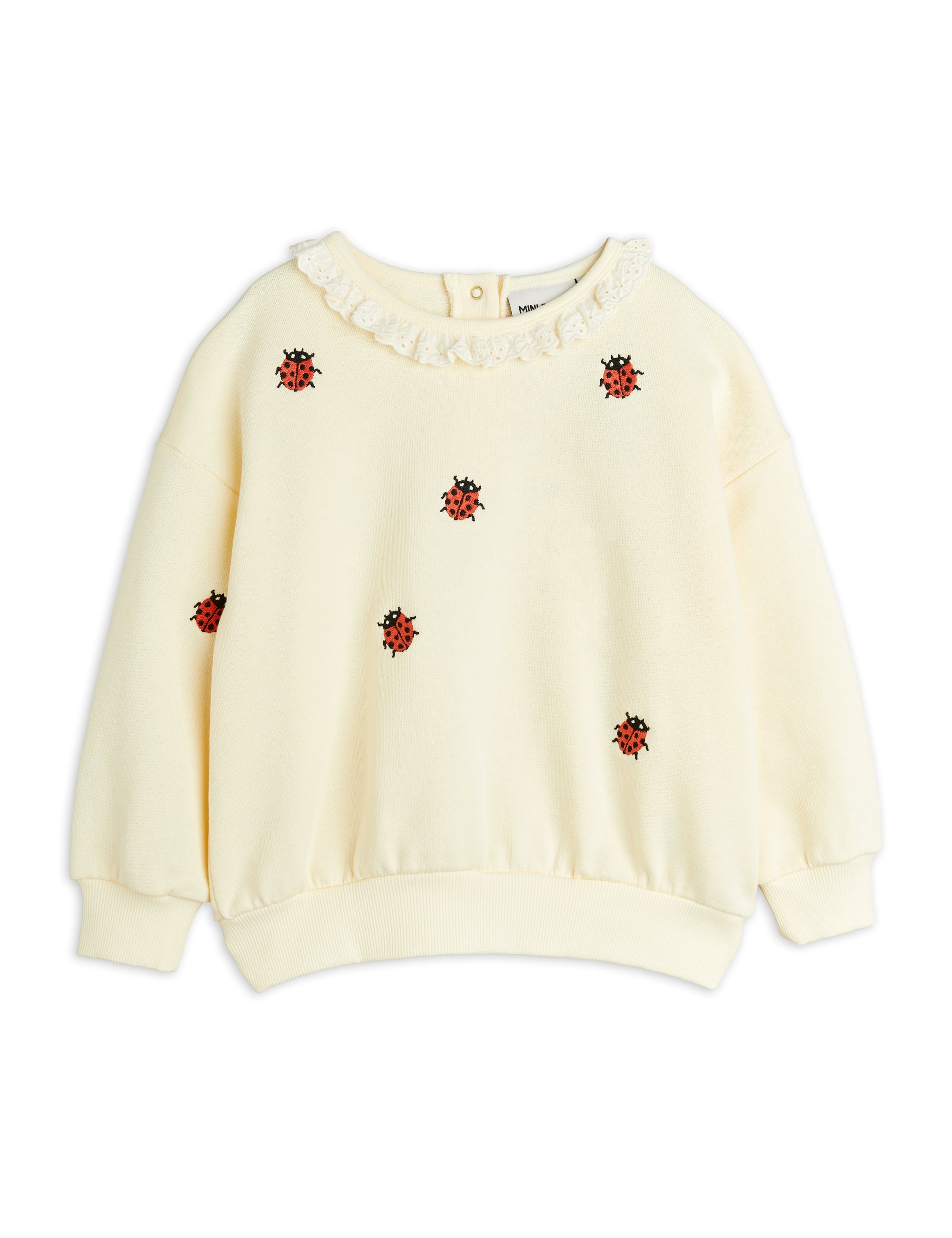 【MINI RODINI ミニロディーニ】   Ladybugs emb lace sweatshirt