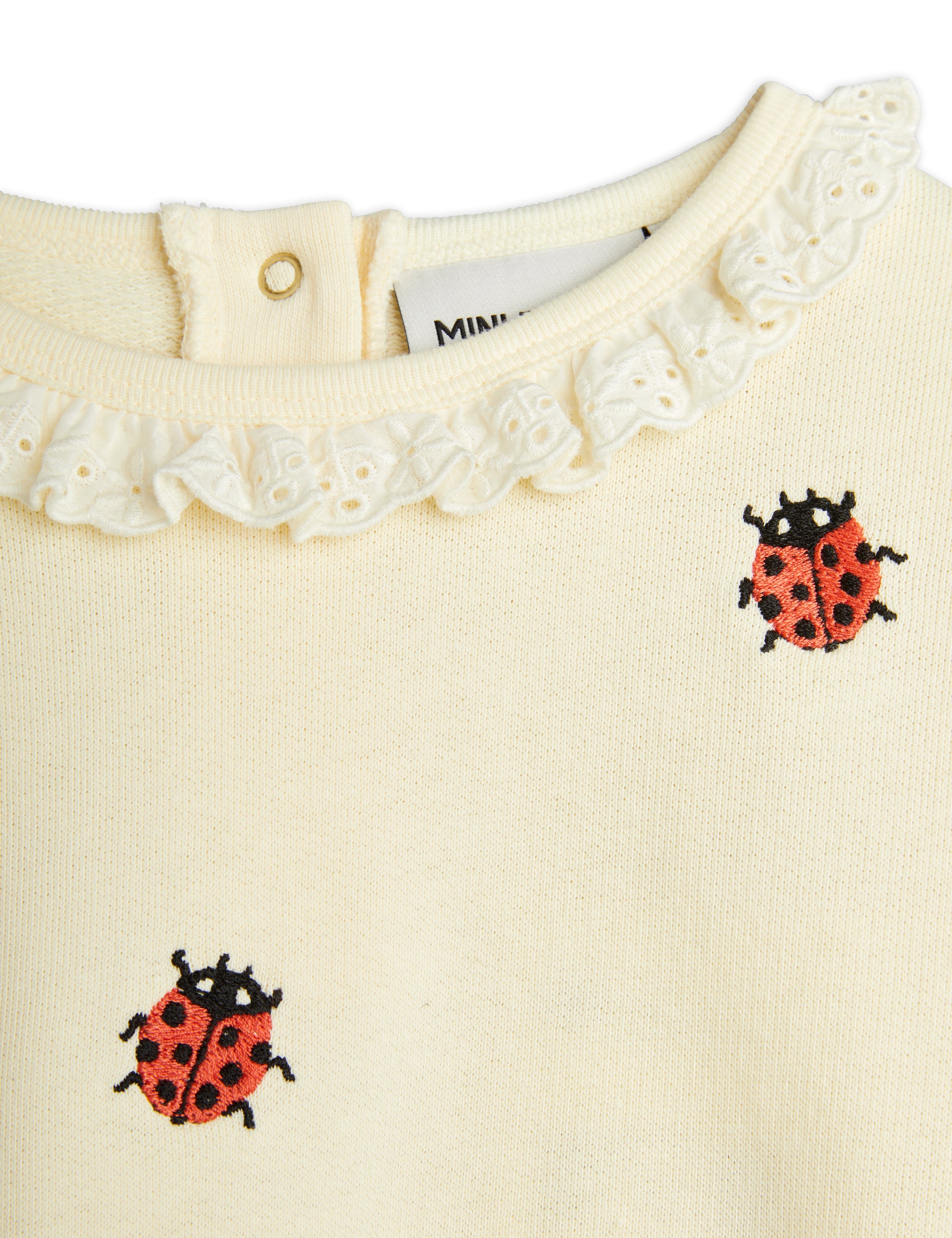 【MINI RODINI ミニロディーニ】   Ladybugs emb lace sweatshirt