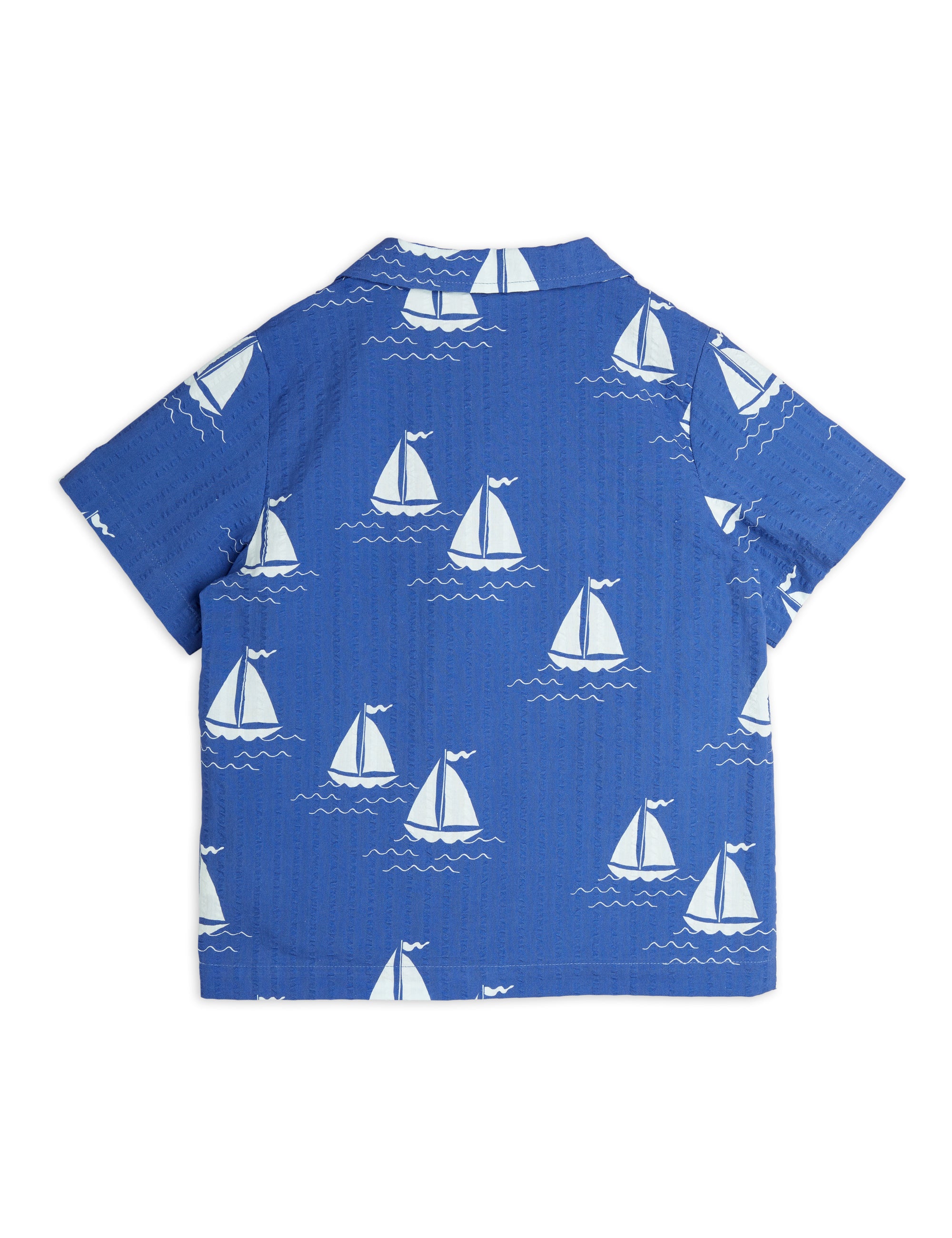 【MINI RODINI ミニロディーニ】   Sailing boats aop woven ss shirt