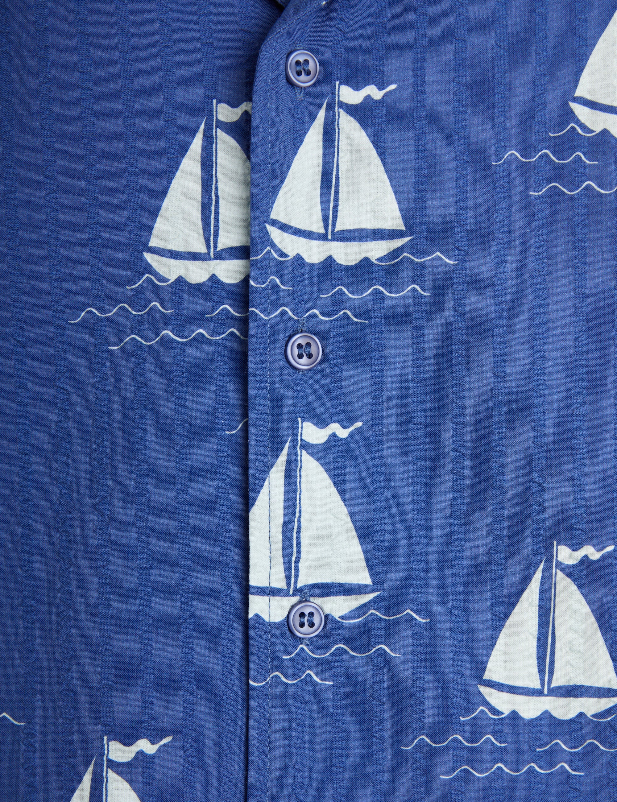 【MINI RODINI ミニロディーニ】   Sailing boats aop woven ss shirt