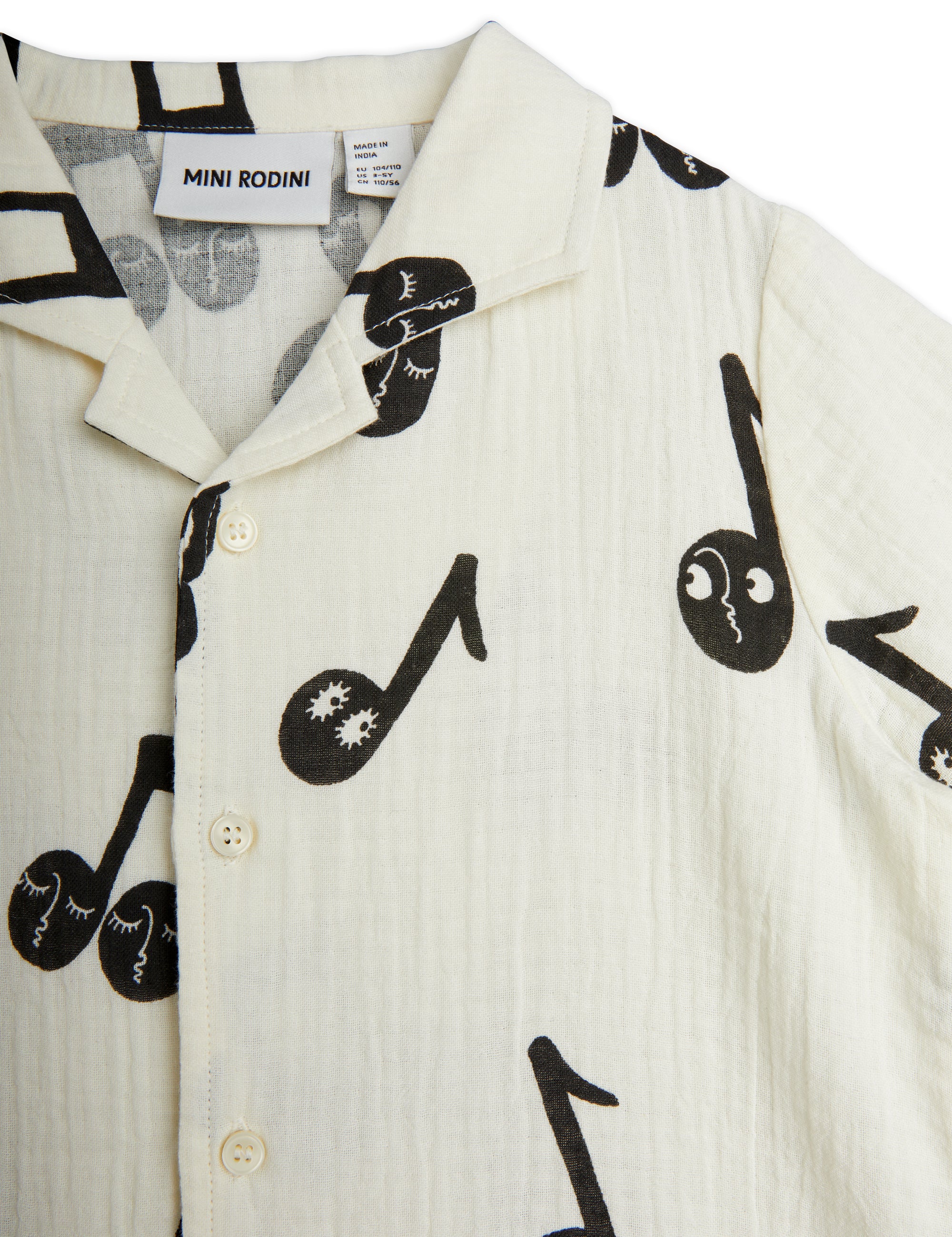 【MINI RODINI ミニロディーニ】   Note aop muslin ss shirt