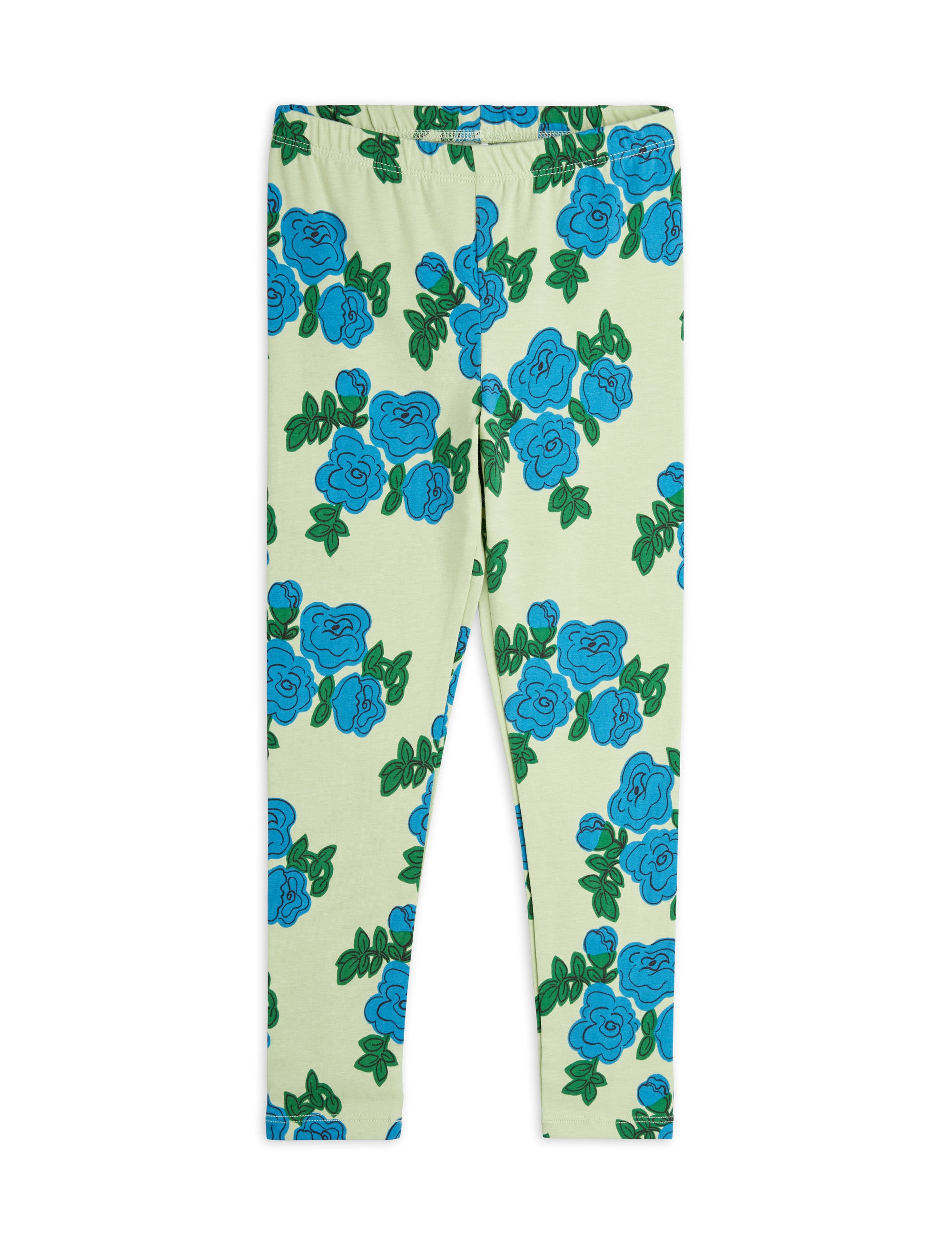 【MINI RODINI ミニロディーニ】   Blue roses aop leggings