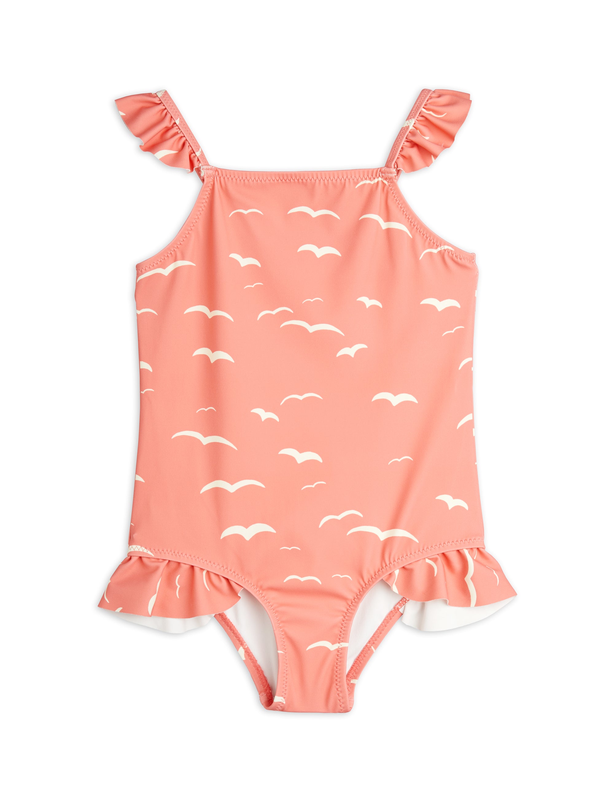【MINI RODINI ミニロディーニ】   Seagull aop frill swimsuit