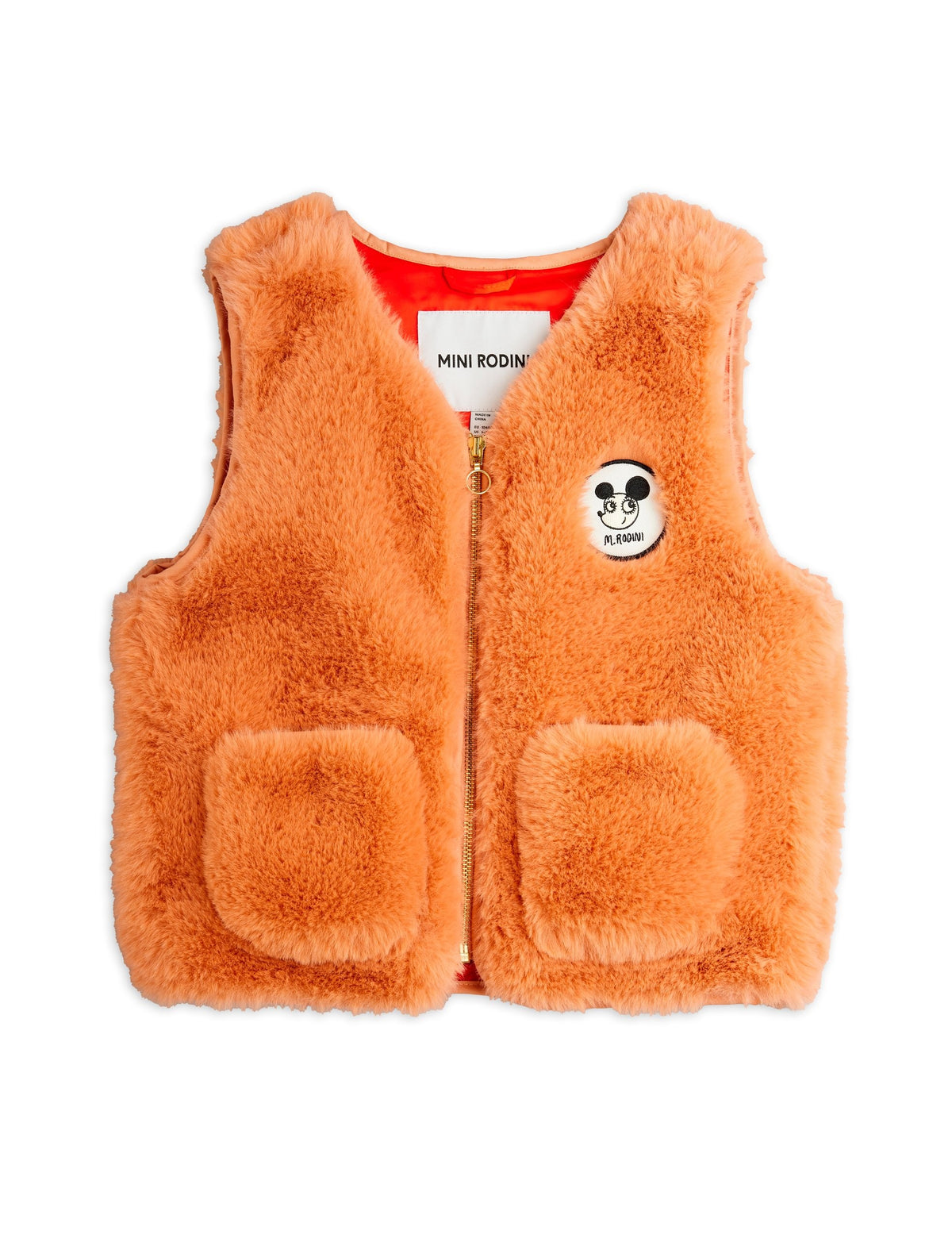 【MINI RODINI ミニロディーニ】Ritzratz patch faux fur vest