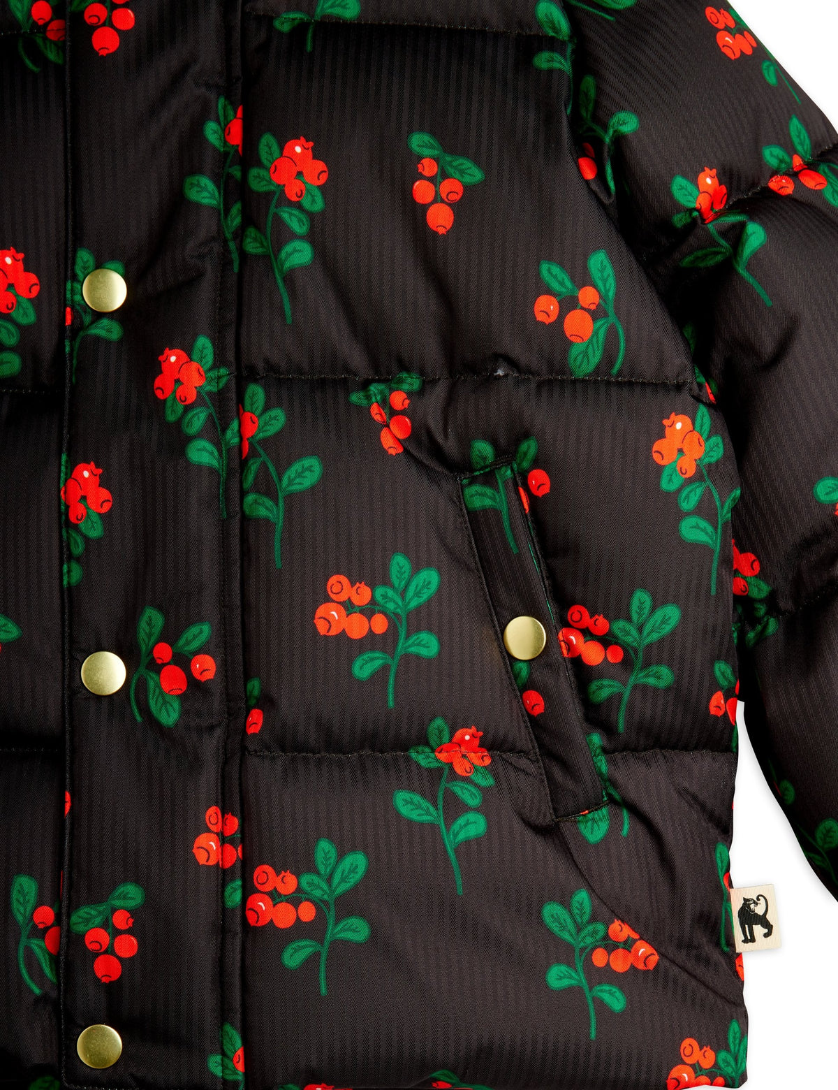 【MINI RODINI ミニロディーニ】Lingonberries aop hooded puffer