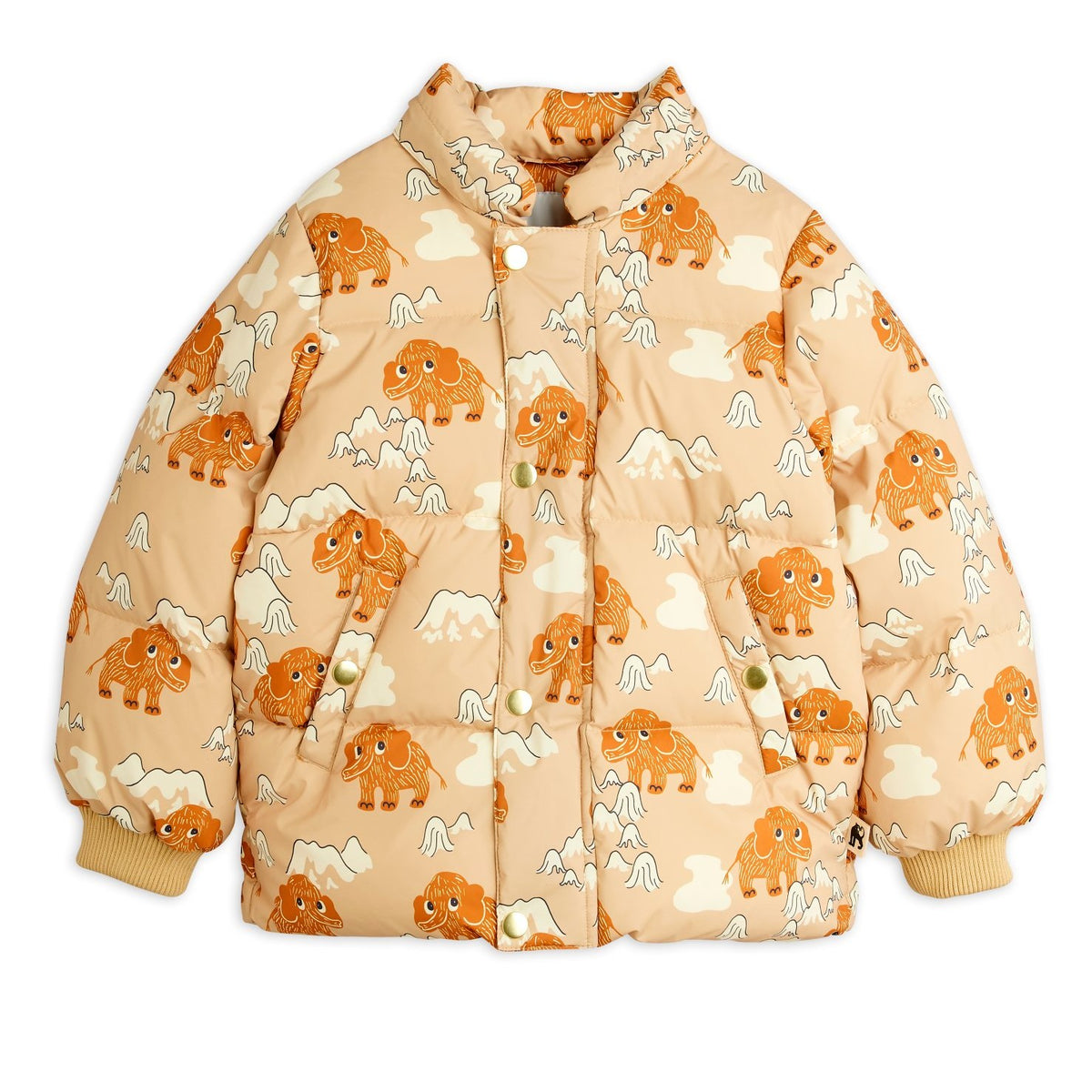 【MINI RODINI ミニロディーニ】Mammoths aop hooded puffer