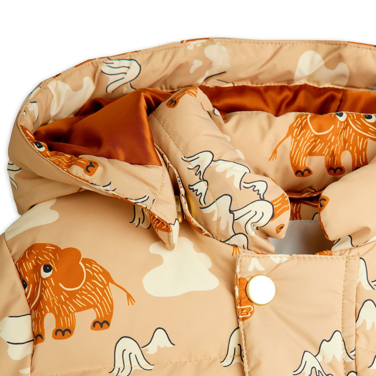 【MINI RODINI ミニロディーニ】Mammoths aop hooded puffer