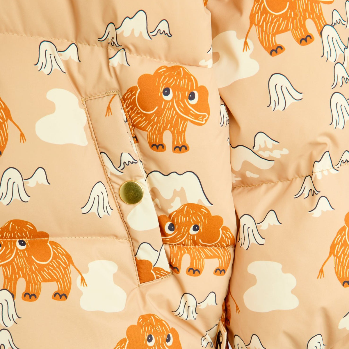 【MINI RODINI ミニロディーニ】Mammoths aop hooded puffer