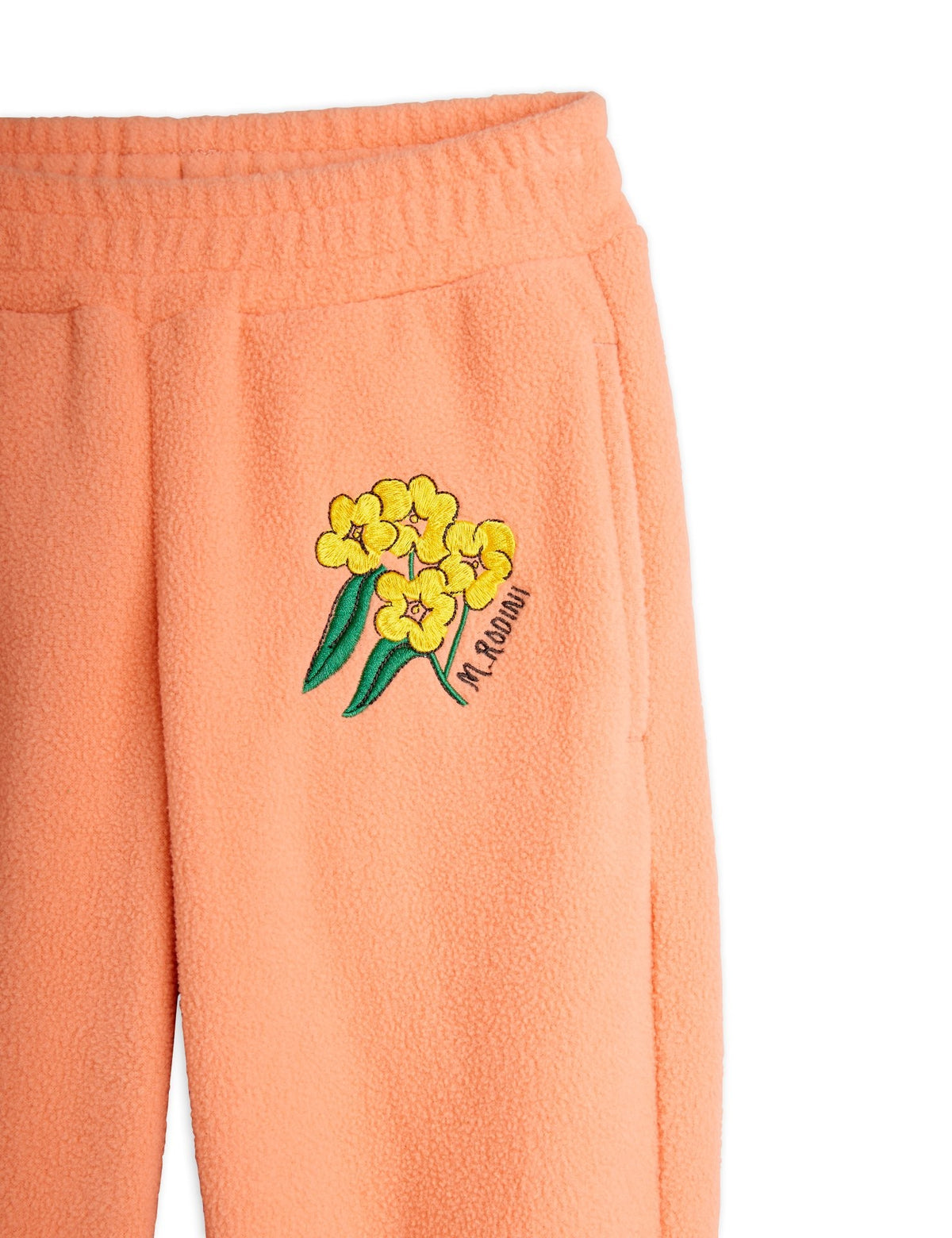 【MINI RODINI ミニロディーニ】Alpine flowers emb double brushed double napped fleece trousers