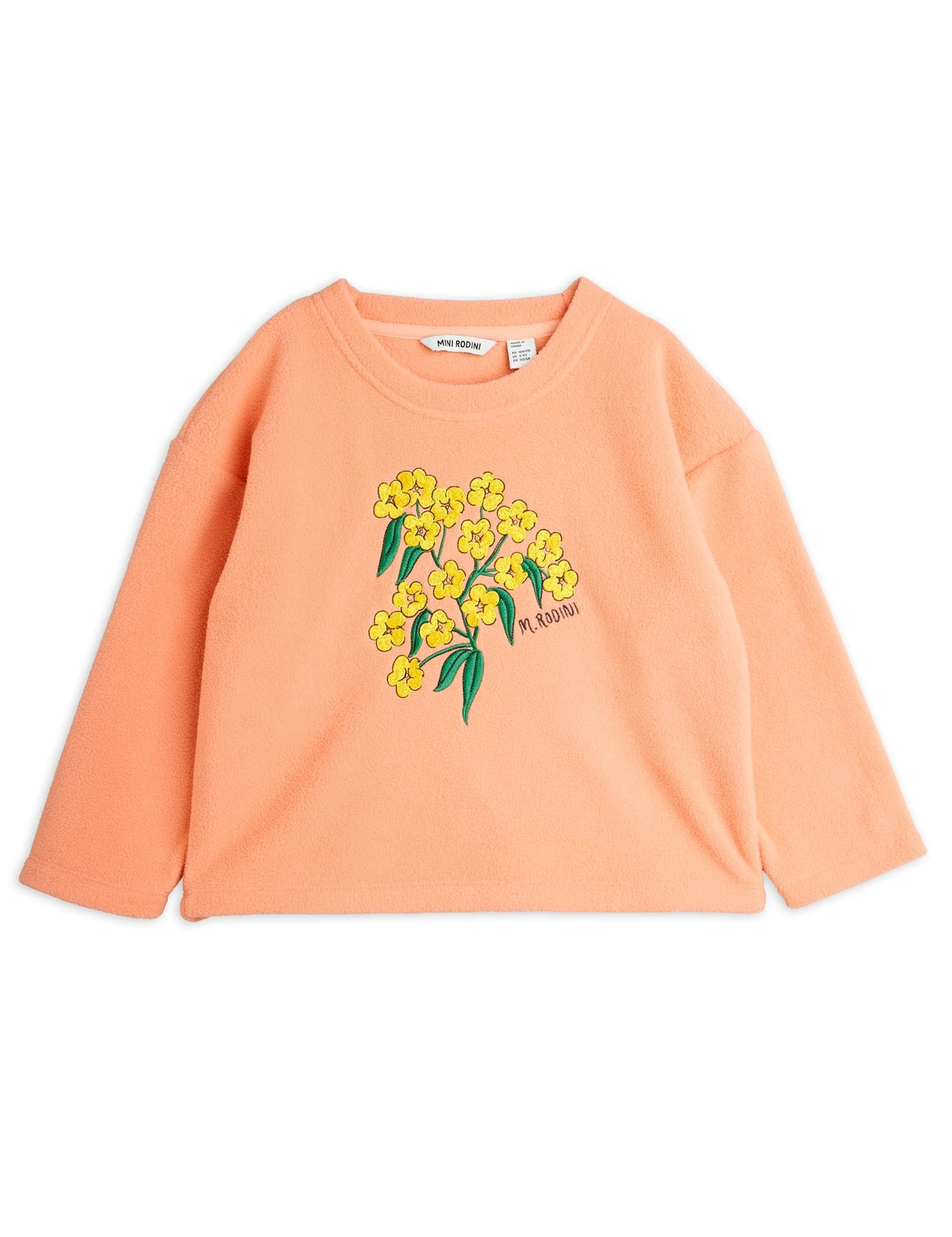 【MINI RODINI ミニロディーニ】Alpine flowers emb double brushed double napped fleece ls top