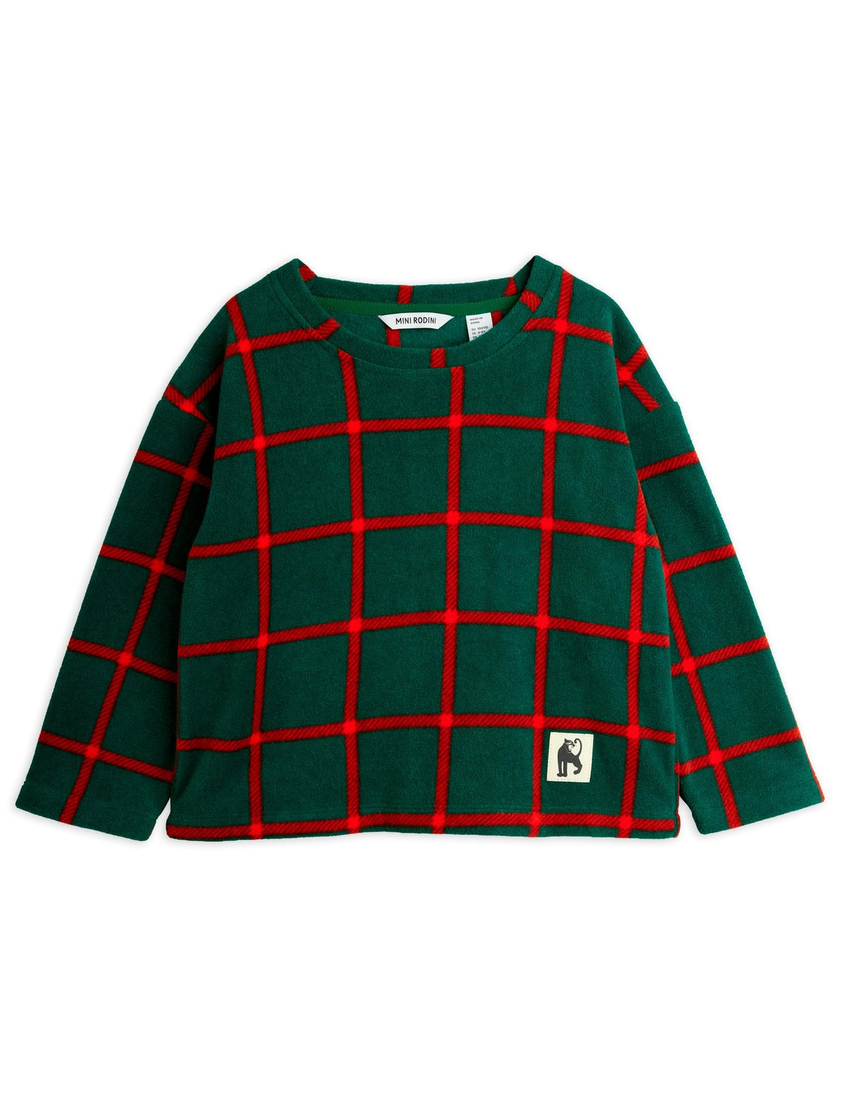 【MINI RODINI ミニロディーニ】Plaid aop fleece ls top