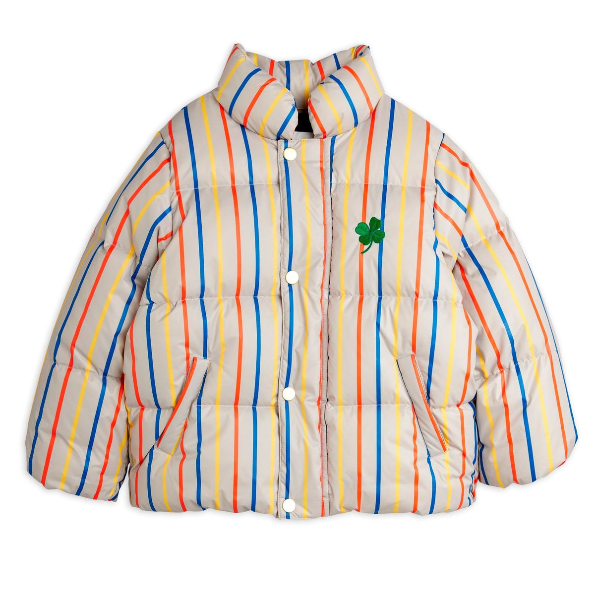 【MINI RODINI ミニロディーニ】Clover emb stripe citypuffer
