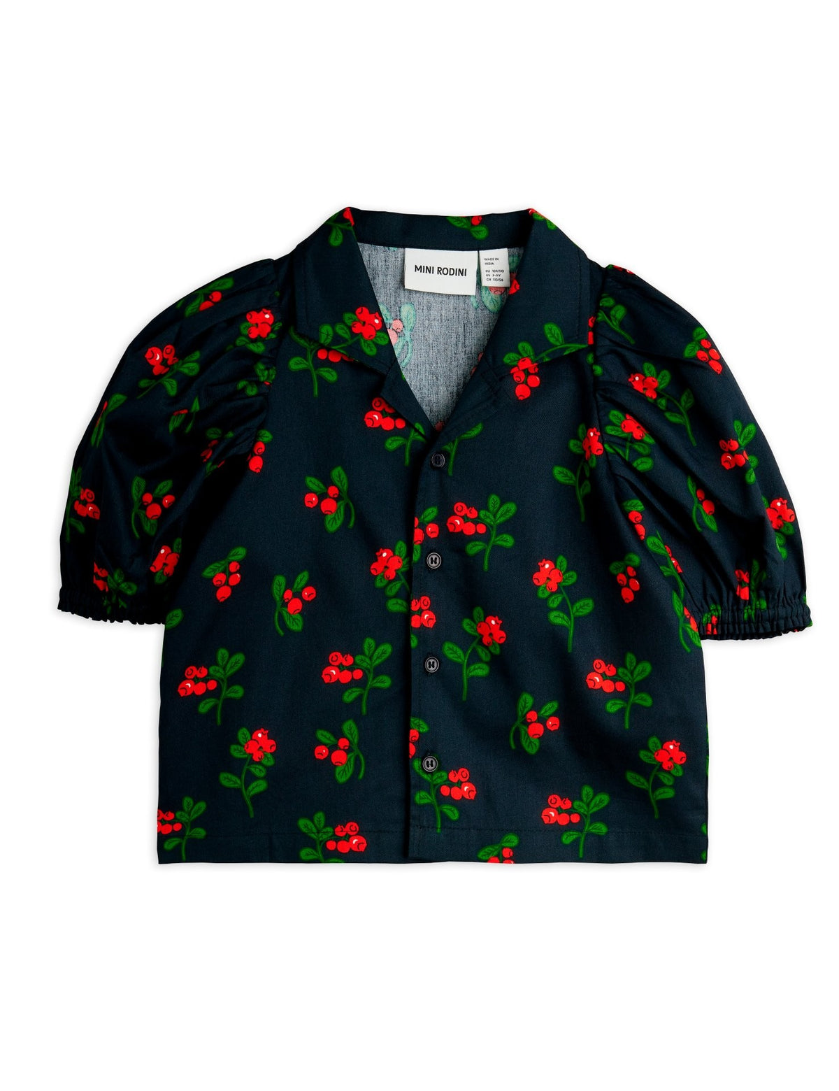 【MINI RODINI ミニロディーニ】Lingonberries aop woven blouse