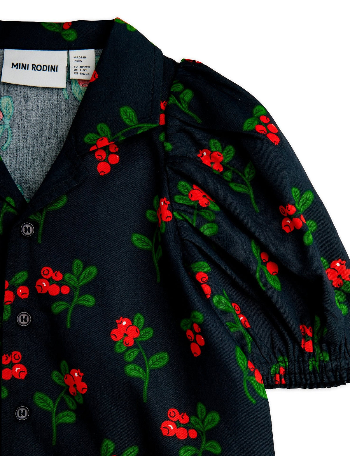 【MINI RODINI ミニロディーニ】Lingonberries aop woven blouse