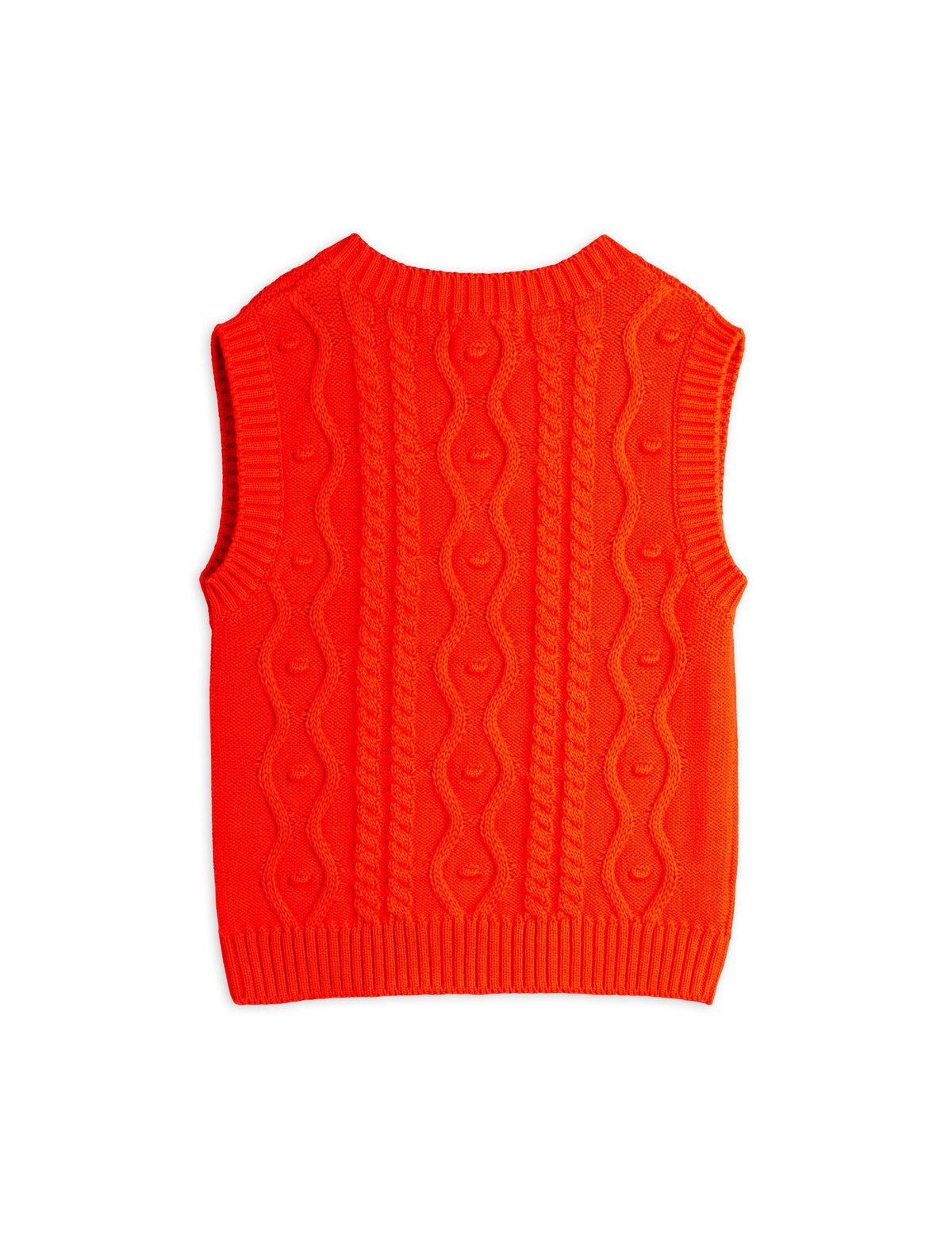 【MINI RODINI ミニロディーニ】Panda patch cable knit v-neck slipover