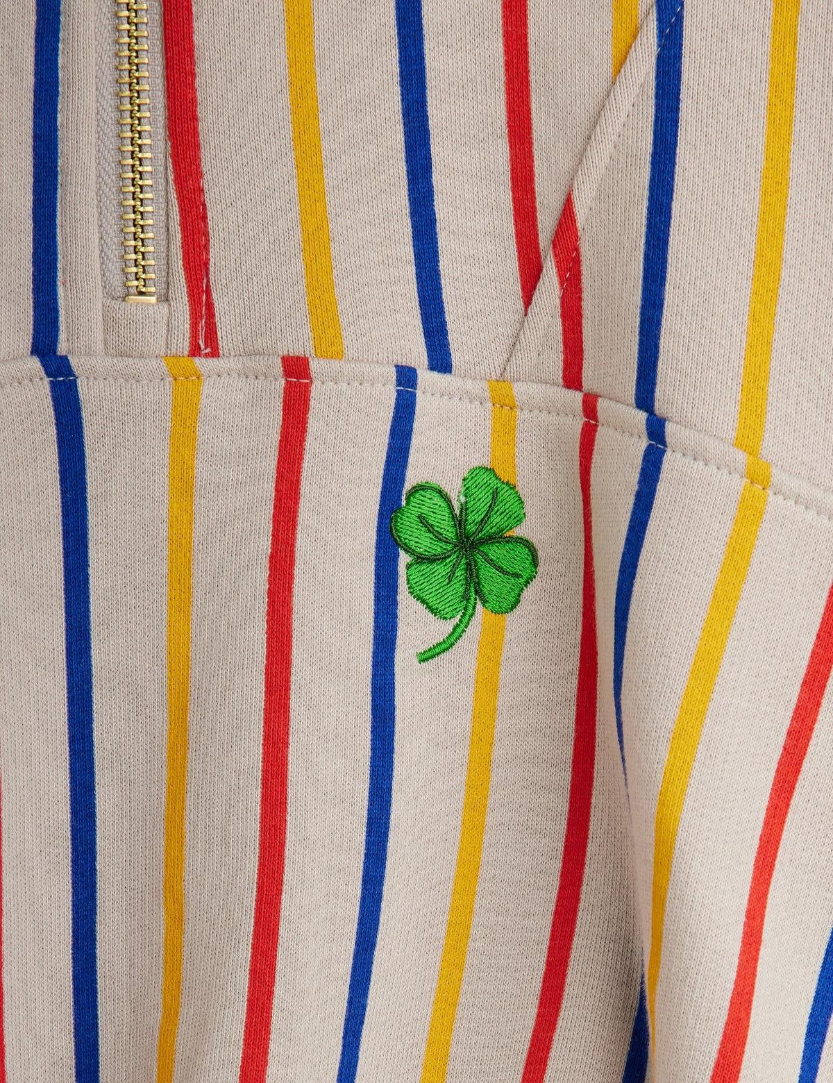 【MINI RODINI ミニロディーニ】Clover emb half zip sweatshirt