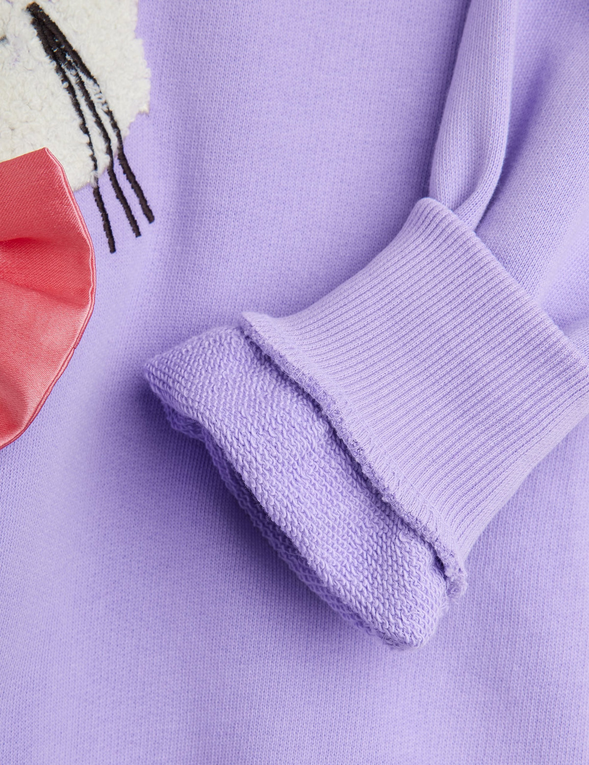【MINI RODINI ミニロディーニ】Cat with bowtie chenille sweatshirt