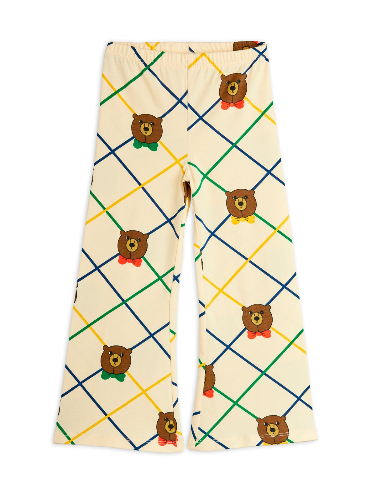 【MINI RODINI ミニロディーニ】Bear check aop flared trousers