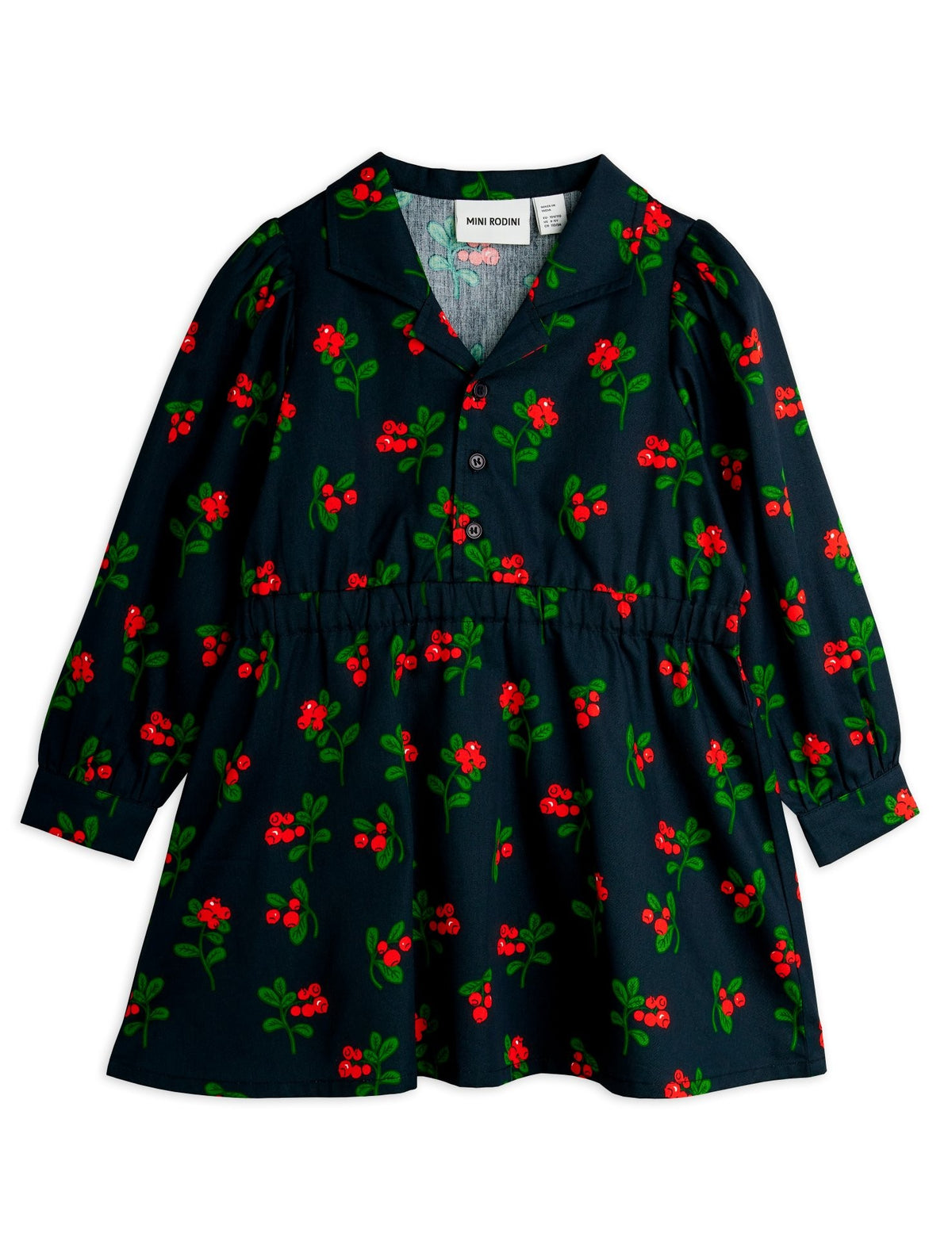 【MINI RODINI ミニロディーニ】Lingonberries aop woven ls dress