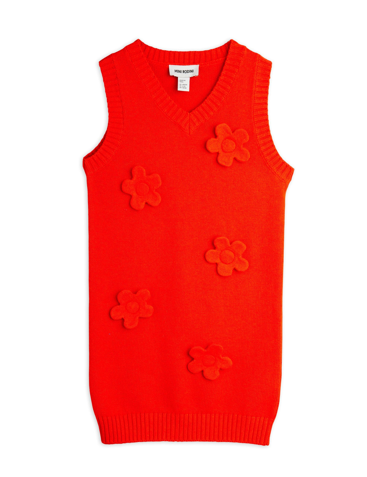 【MINI RODINI ミニロディーニ】Knitted flower vest dress