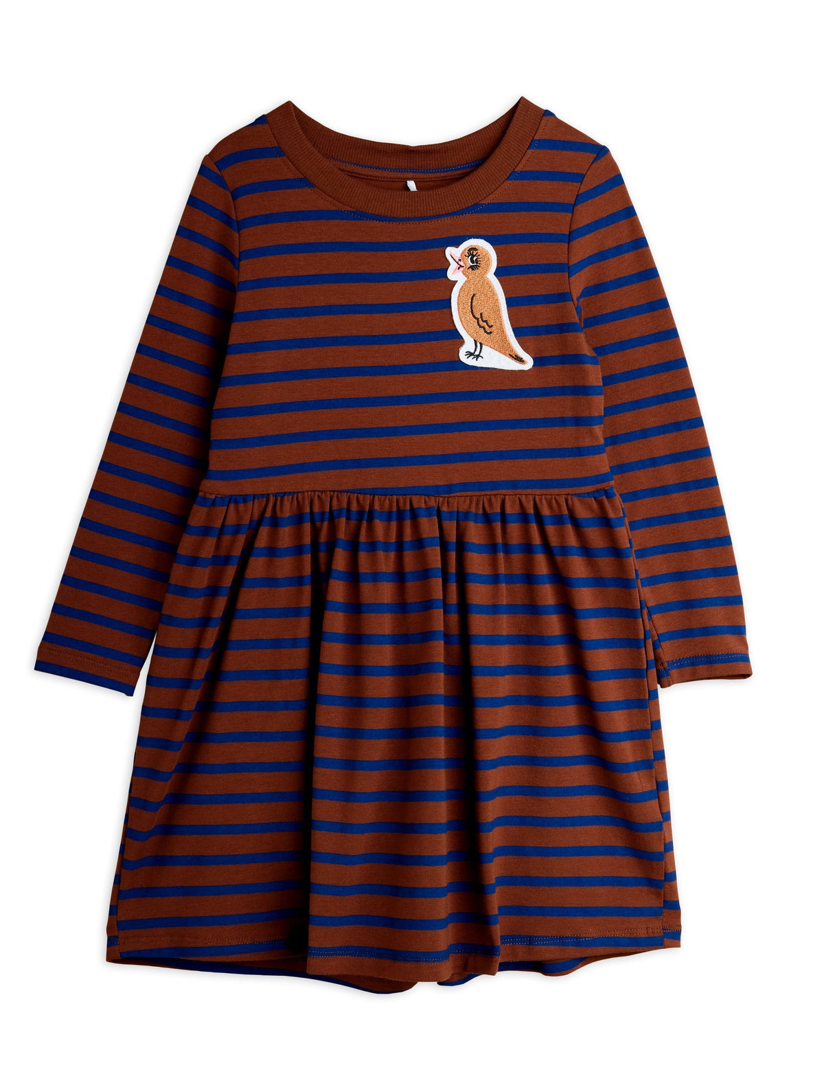 【MINI RODINI ミニロディーニ】Stripe bird patch ls dress