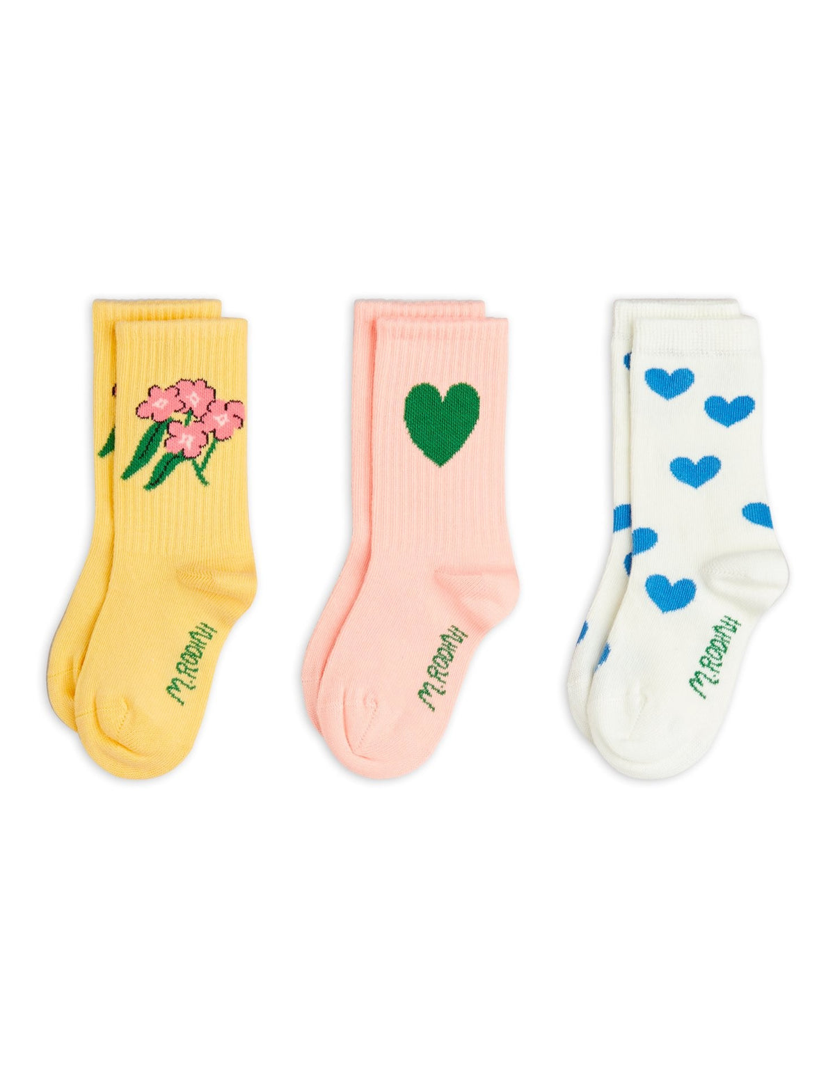 【MINI RODINI ミニロディーニ】Alpine flowers 3-pack socks