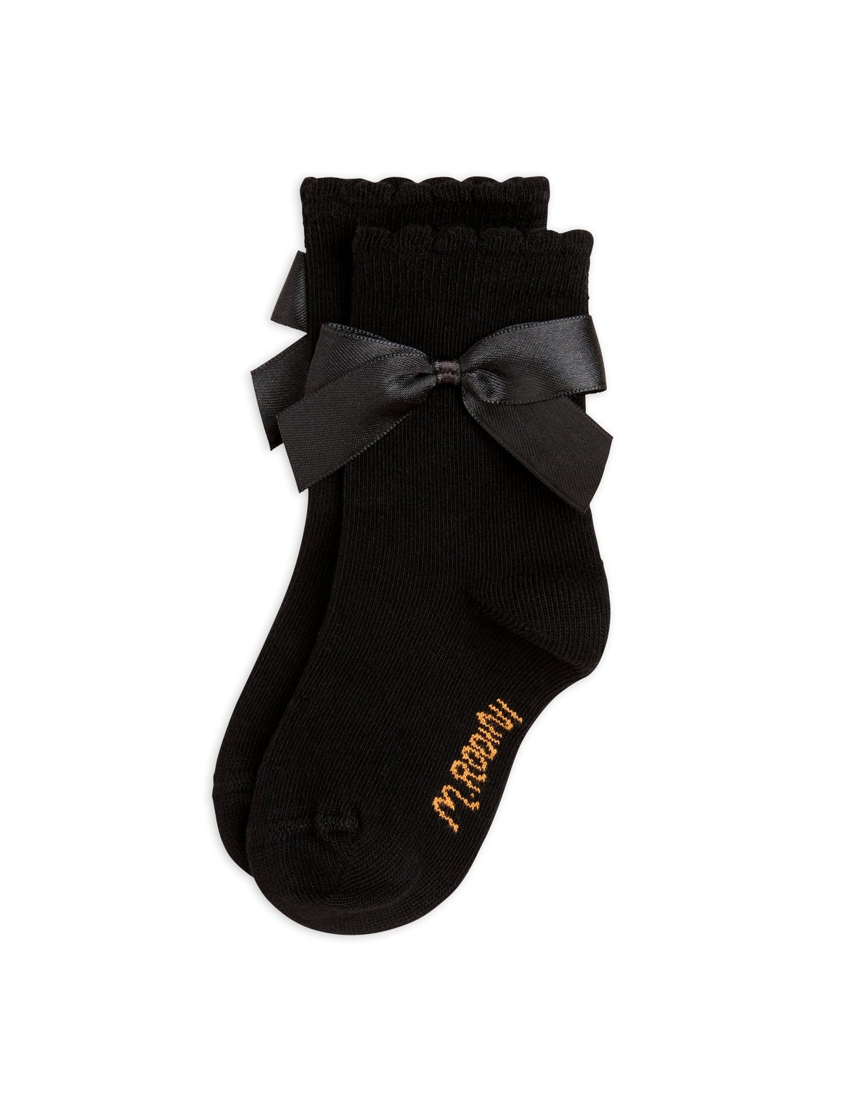 【MINI RODINI ミニロディーニ】Satin bow 1-pack socks