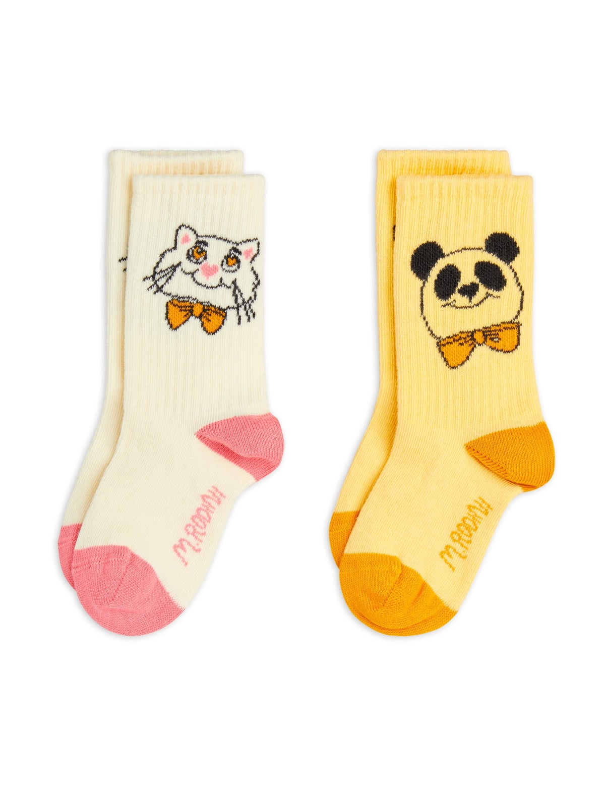 【MINI RODINI ミニロディーニ】Cat &amp; panda 2-pack socks