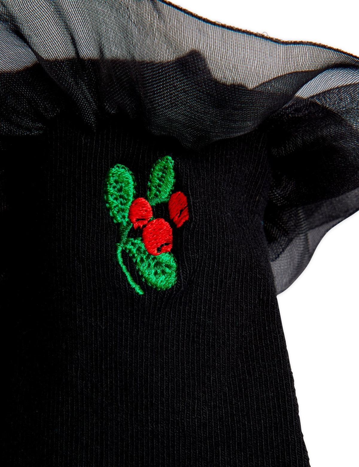 【MINI RODINI ミニロディーニ】Lingonberry emb frill 1-pack socks