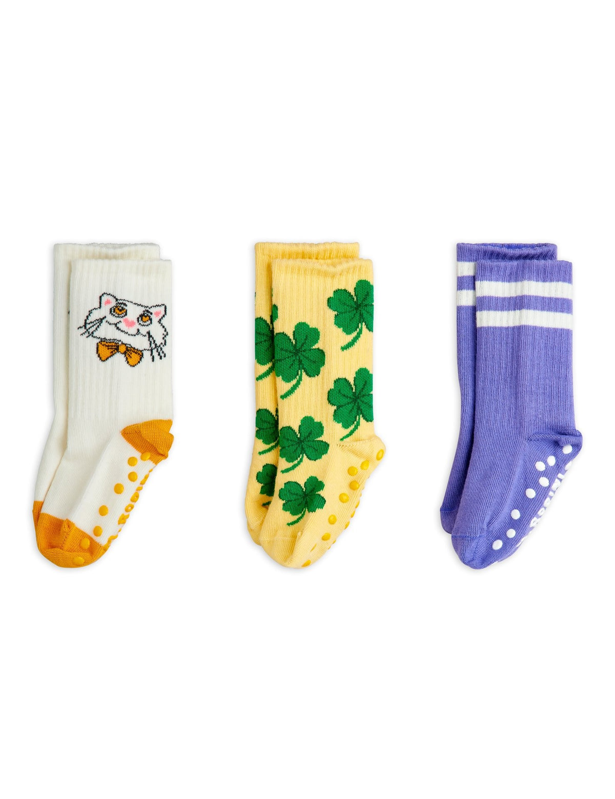 【MINI RODINI ミニロディーニ】Cat 3-pack anti-slip socks