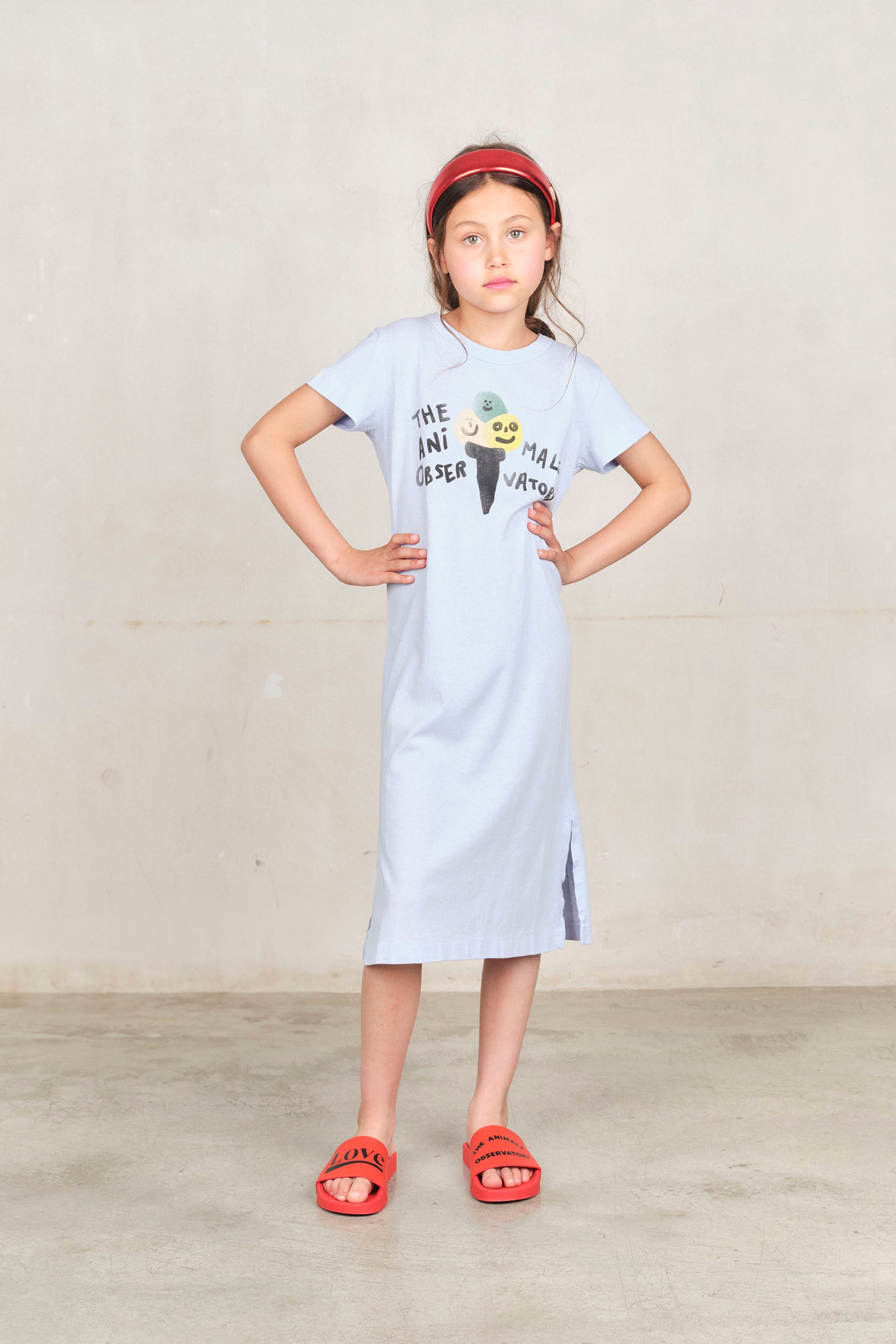 【The Animals Observatory】GORILLA KID DRESS Soft Blue