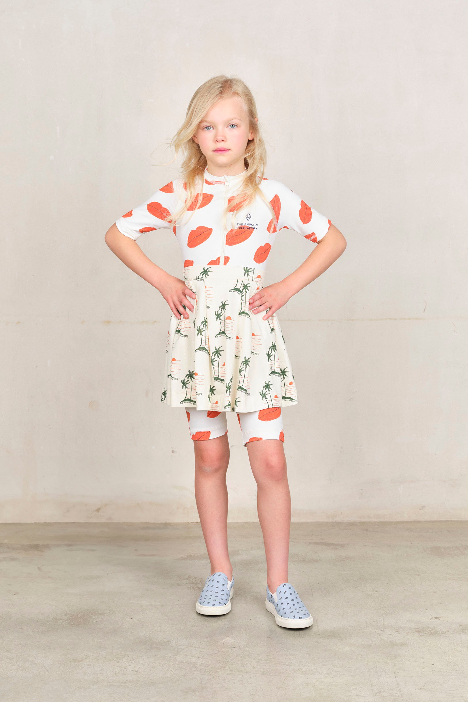 【The Animals Observatory】TURKEY KID SKIRT White Lindo