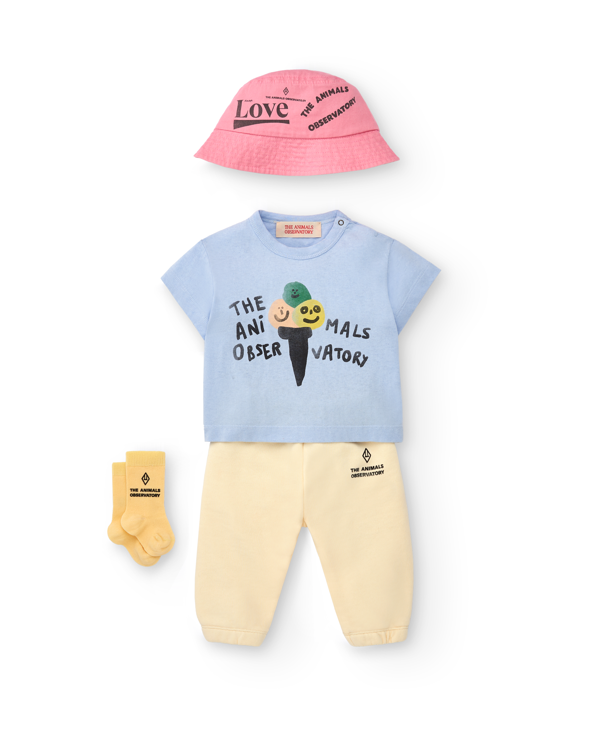【The Animals Observatory】PANGOLIN BABY T-SHIRT Soft Blue