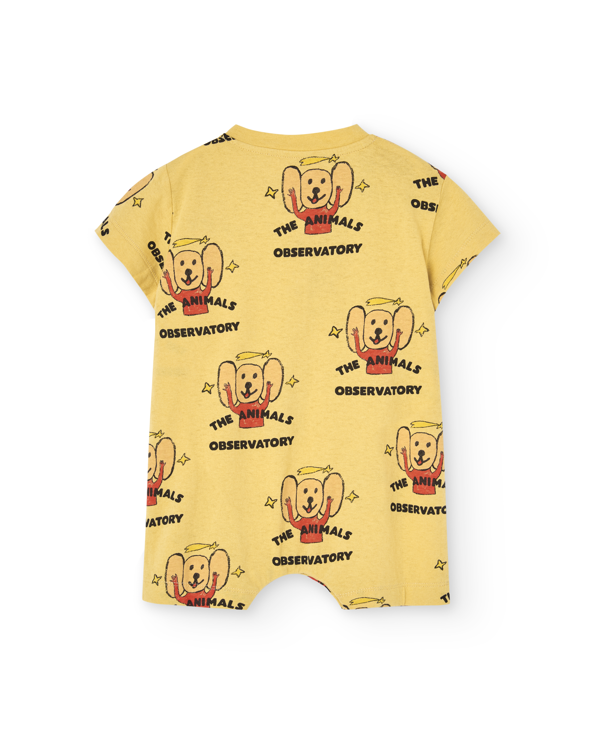 【The Animals Observatory】GOOSE BABY SHORT JUMPSUIT Yellow Logo